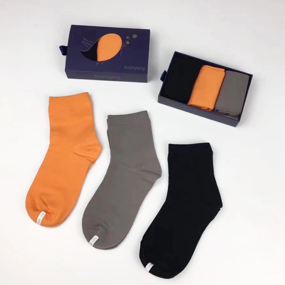Mom's Solid Color Quarter Socks 3-Pack